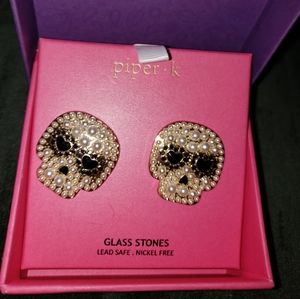 Piper K Beaded Skull Earrings